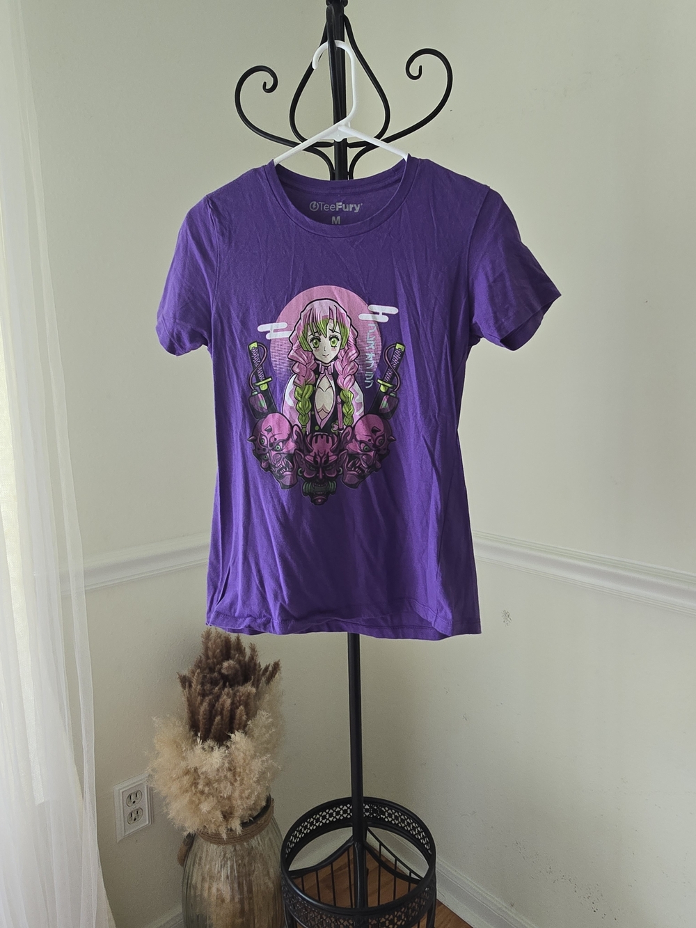 Purple Anime Graphic Short Sleeve Tee - Picture 2 of 5